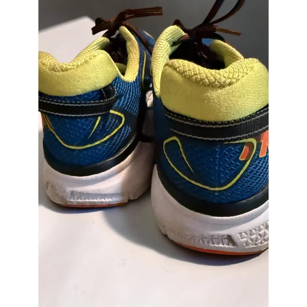 Hoka One One Clifton 3 Mens 10.5 Blue‎ Red Orange Running Shoes 1012046 BRON
